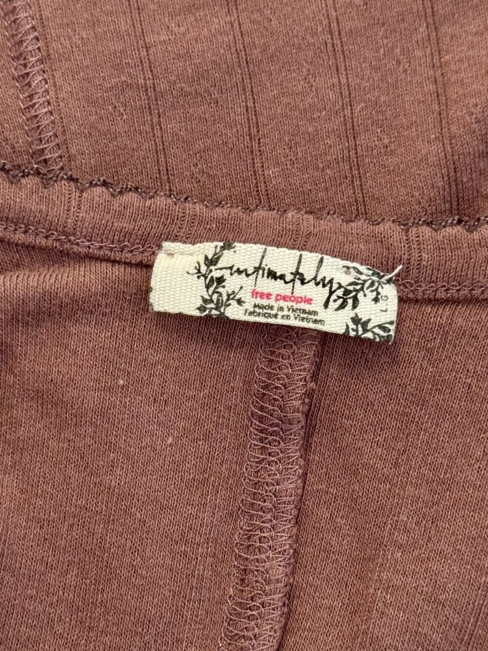 FREE PEOPLE End Game Pointelle Tank in Shaved Chocolate!! Sz L - Picture 7 of 7